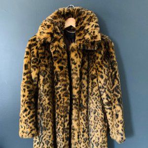 J. Crew Faux-Fur Leopard Coat